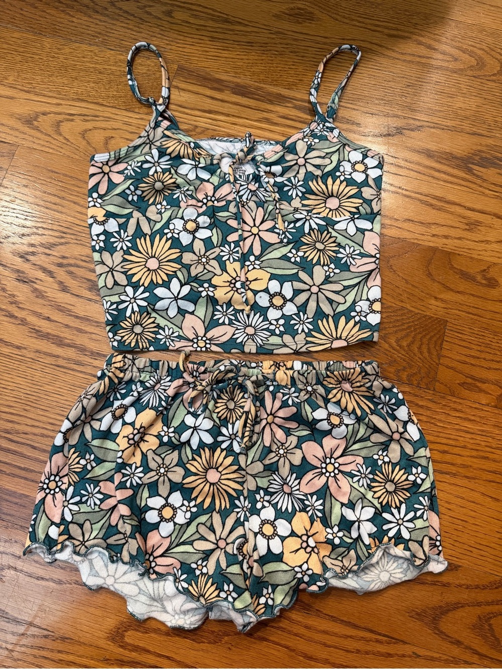 Gilly Hicks Floral Tank & Shorts Set - Green, Pink, Yellow, White
